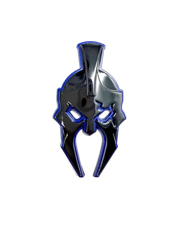 Image of 2Pcs Custom Gladiator Emblems Car Badge Left Right Side Sticker Compatible with Jeep Wrangler JL JK Gladiator Universal Car Vehicle, Truck, Motorcycle (Black Blue Line)