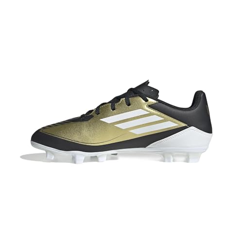 adidas Unisex-Adult F50 Club Messi Flexible Ground, Gold Metallic/White/Black, 13