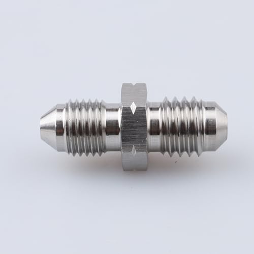 Image of AC PERFORMANCE Stainless Steel Brake Fitting Adapter -3 AN 3 /8 x 24 Male Flare to M10 x 1.5 Metric Flare Hose Fitting