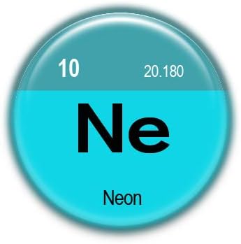 10 Neon : Elements of the Periodic Table, Pinback Button Badge 1.50 Inch (38mm)