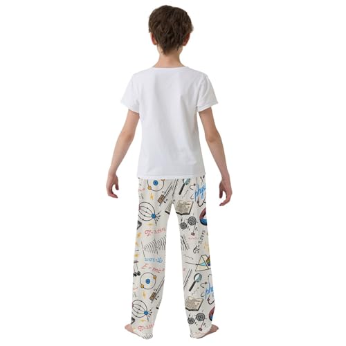 ZZXXB Physics Science Boys Long Pants Soft Trousers Elastic Waist Kids Lounge Bottoms with Pockets S-XL3