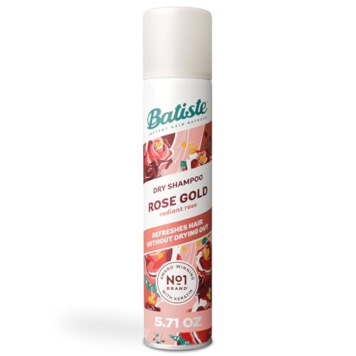 Batiste Dry Shampoo, Rose Gold, Refresh Hair and Absorb Oil Between Washes, Waterless Shampoo for Added Hair Texture and Body, 5.71 oz Dry Shampoo Bottle