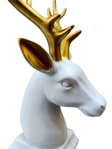 Image of AUGEN Polyresin White Deer Idol Statue Showpiece for Home Decor Decoration and Gifting (1 Piece,9830B)