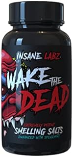 Insane Labz Wake The Dead Smelling Salts Pre Workout, Massive Energy Boosting Powder, Ammonia Inhalant, Extreme Focus for Power-Lifting Athletes, 100 Uses just add Water