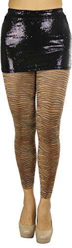 Image of ToBeInStyle Women's Footless Opaque Animal Zebra Tiger Tights Hosiery