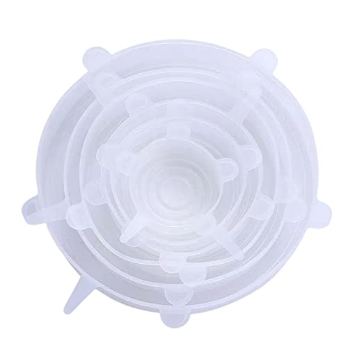 シールカバー 多機能ボウルカバー 6個セット シリカゲルふた ラップ 円形密閉 共通 冷蔵庫の神器 カップカバー コップのふた 残り物 電子レンジ加熱 冷凍保存 再利用可能 野菜カバー