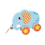 [Design amusant] : Jouet à tirer en bois avec de petites roues coulissantes pour une glisse fluide et facile à tirer