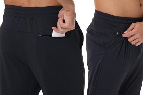 Blaosn Mens Athletic Sweatpants Gym Workout Running Sweat Pants with Zipper Pockets Stretch Track Casual Jogging Joggers3