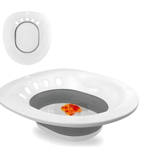 Baños de Asiento/Bidet para Inodoro - Sitz Bath-Basin Hemorroides Bidet Portátil para Baño de Asiento Adulto con Descarga para Cuidado Postparto, Alivio Perineal, Mujeres embarazadas y Ancianos