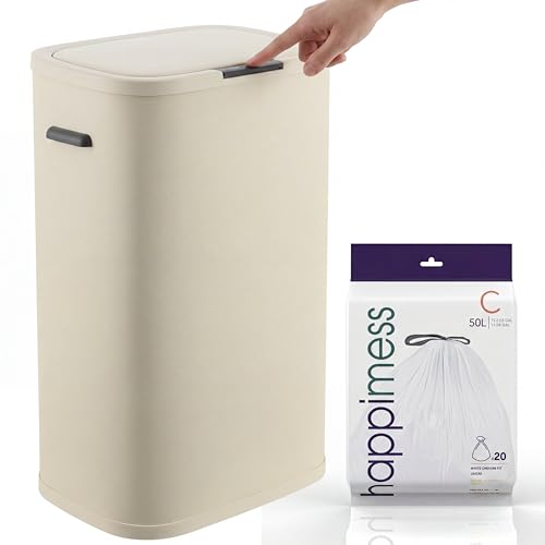 Caneca de Basura Metálica 14.5 Galones Beige