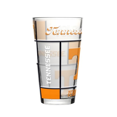 Image of Logo Brands NCAA oz Stained Glass Pint Glass - 3D Embossed Logo & Bold Team Colors - Durable Sports Fan Beer Glass for Home, Bar & Tailgates