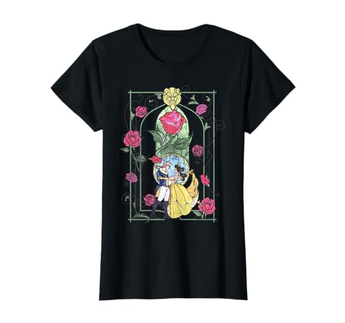 T-shirt graphique en vitrail Disney La Belle et la Bête T-Shirt