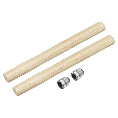 HARFINGTON 2pcs Wood Sledge Hammer Handle 14.6" Hammer Wooden Replacement Handles with Round Wedges for 4lb Round Octagonal Head Decking Framing Carpentry Construction DIY Sledge Axe Tools