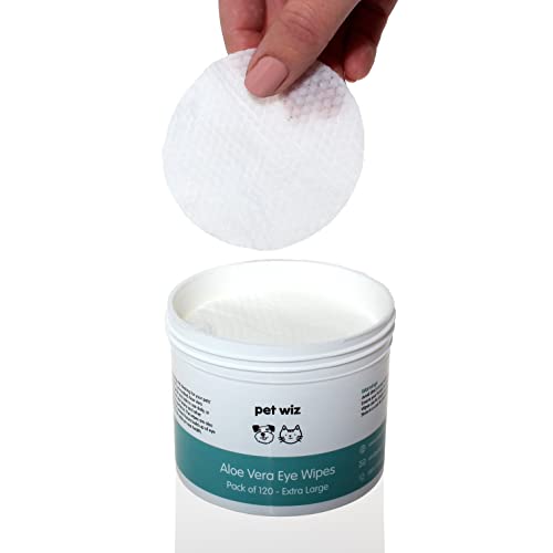 pet wiz Aloe Vera Augenwischtücher für die Reinigung von Hunden und Katzen, Größe XL, 1 Dose
