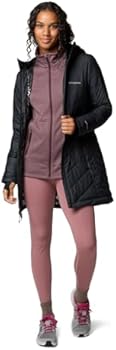 Columbia Women's Heavenly Long Hooded Jacket, 2024 Black, 1X