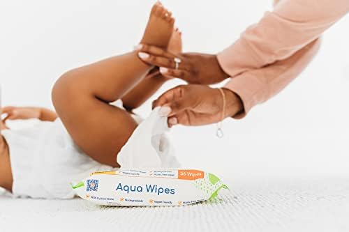 NEW Aqua Wipes Essentials Baby Wipes - Vegan, Biodegradable Wipes with 99.3% purified water (Carton - 12 packs)