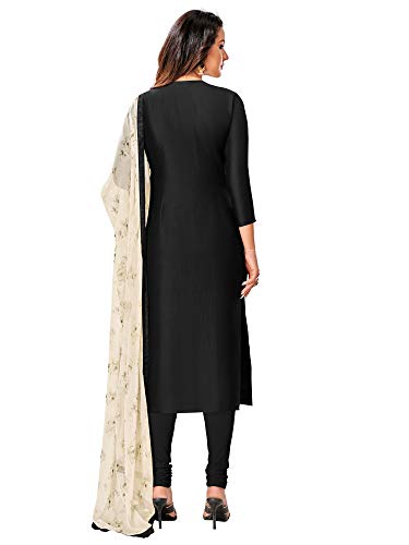 Image of AKHILAM Women's Chanderi Cotton Embroidered Unstitched Salwar Suit Material(Red 32DMK80 Parent)