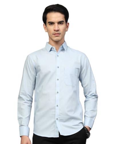 Image of Majestic Man Solid Cotton Casual Shirt - Slim Fit, Full Sleeves, Premium Button Closure