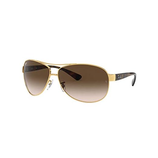Óculos de Sol Ray-Ban Masculino RB3386 Aviator, Dourado/Marrom Gradiente Marrom Escuro, 63 mm