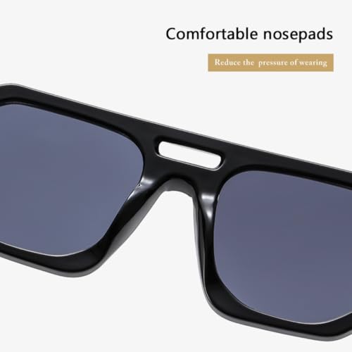 Lunettes de soleil double pont style rétro protection UV400 mixte - 5