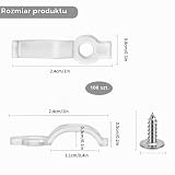 TMZELOA 100 sztuk uchwytów montażowych 10 mm do przezroczystych taśm LED, w zestawie klipsy mocujące, klipsy do taśm LED