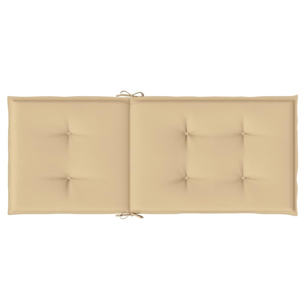 ShGaxin Cojines Silla Respaldo Alto 4 uds Tela Beige Melange 120x50x4cm, Cojines para Butacas De Jardin, Cojines Sillas Cocina, Cojines para Sillas De Terraza, Cojin Silla Exterior - 4002422