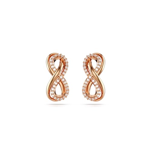 Swarovski Hyperbola Stud Earrings, Infinity Symbol Motif with Clear Crystals in a Rose Gold-Tone Finished Setting, Part of the Swarovski Hyperbola Collection