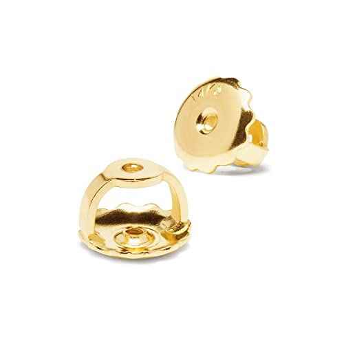 14K Solid Yellow Gold Stud Earrings | Round Cut Cubic Zirconia | Screw Back Posts | 3.0 Ctw, 1.5 Ctw Each | With Gift Box #TOP4