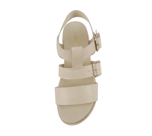 Image of Soda inchSTELLAR inch ~ Women Flatform Multi Strap Double Buckle Open Toe Ankle Strap Platform Wedge Sandals