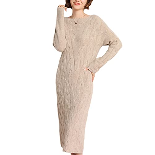 Robe pull longue cachemire Kelsiop extensible, solution style et confort sans serrer taille XL