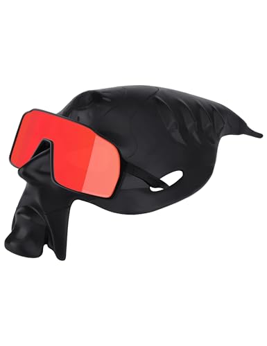 Polarized Sunglasses for Men Women, Lightweight Womens Mens Shades Sun Glasses Lens/Nose Pads, UV400 Protection - Black Frame + 2 Pieces Nose Pads + Lava Red Lens3