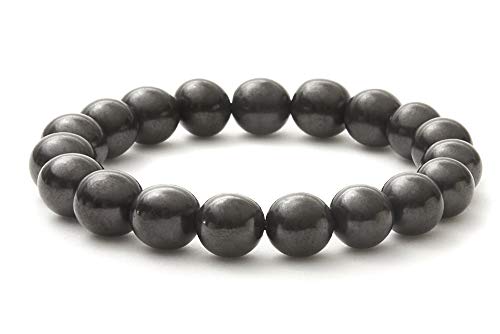 Shungite Bracelet - Guaranteed Authentic Highest Quality Russian Natural Healing Stone from Karelia - EMF Radiation Protection, Chakra Balancing, Handmade Jewelry