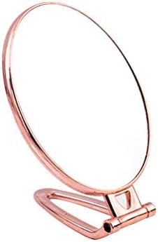 Beaupretty Vanity Mirror Vanity Mirror Double Sided Folding Mirror, Portable Mirror Handheld Makeup Mirror Oval Metal Pedestal Cosmetic Mirror for Home Travel Makeup Light Mirror Makeup Light Mirror