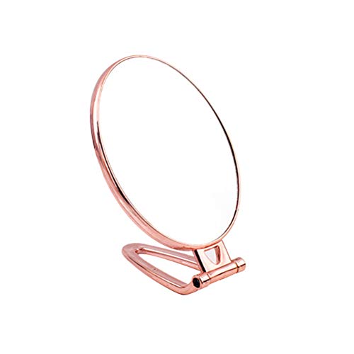 Beaupretty Vanity Mirror Vanity Mirror Double Sided Folding Mirror, Portable Mirror Handheld Makeup Mirror Oval Metal Pedestal Cosmetic Mirror For Home Travel Makeup Light Mirror Makeup Light Mirror #TOP2