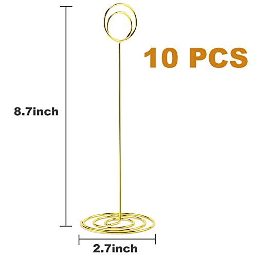 Image of Table Number Holders, 10PCS Place Card Holder, Photo Holder (8.7 inch Gold)