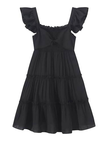 Girls Summer Dresses Sleeveless A-Line Tiered Dress Tween Girl Sundress 4-12Y3