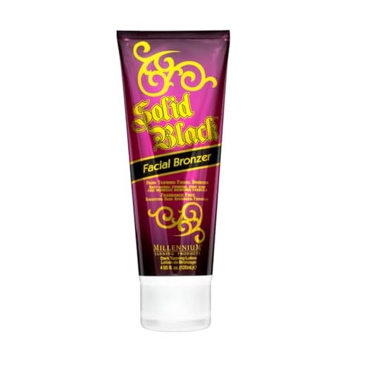 Millennium Tanning Solid Black Facial Bronzer, Skin-Firming Tanning Lotion for Face, 4 ounces