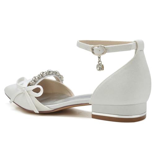 Chaussures de mariage à bout pointu et talons bas raffinés