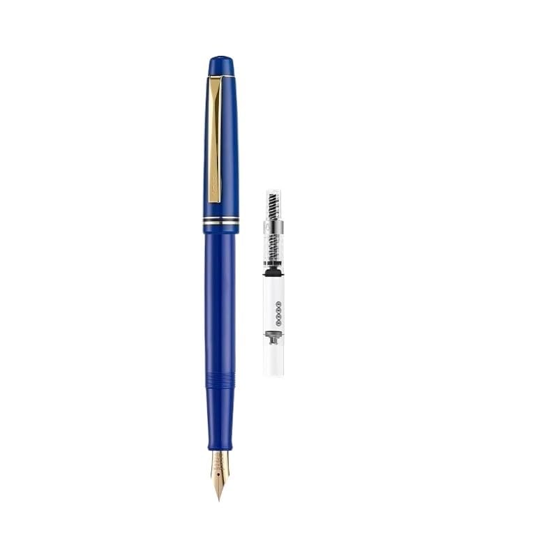 Pióro wieczne w stylu retro, kaligrafia, artykuły pa, z atramentem do wielokrotnego napełniania, pióro do biura studenckiego (niebieskie, EF 0,3 mm)