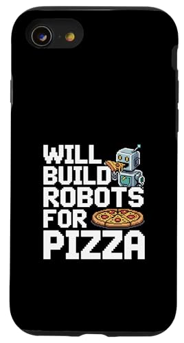 Will Build Robots For Pizza �G���W�j�A�����O���{�b�g |- �X�}�z�P�[�X iPhone SE (2020) / 7 / 8 �p