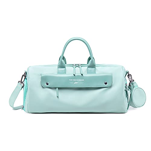 Ergocar Travel Duffel Bags Women, Large Capacity Men Travel Totes with Shoe Bag, Fashion Waterproof Sports Gym Tote Bag, Carry on Bag Weekender Overnight Bag, Aqua Blue