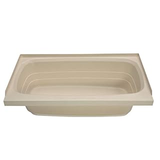 Lippert Replacement 24" x 40" Parchment Bathtub with Right Drain, Scratch-Resistant ABS Acrylic for RVs, Travel Trailers, 5th Wheels, Motorhomes - P2440RHSPK