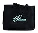 Hortense B. Hewitt Wedding Accessories Black with Aqua Bridal Party Tote Bag, Bridesmaid, 12 by 14-Inch