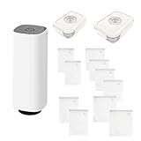 真空パック機 本体 電動 袋 ジッパー 食品袋 透明 食品用 真空保存袋 圧縮袋 密封 保存容器 タッパー(ポンプ+真空容器M&L+袋10枚セット)