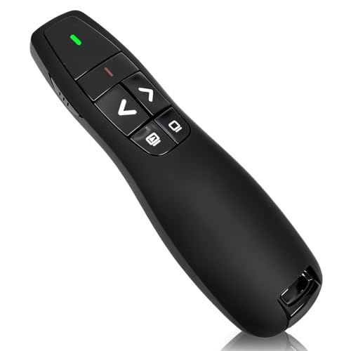 UIHRLM Presentation Clicker Remote, 2.4 GHz Wireless Presentation Remote Clicker with 6 Buttons for PowerPoint, Whiteboard Clicker Pointer Remote Control Slide Advancer for Computer, Laptop