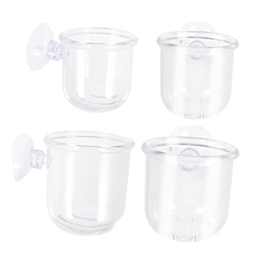 iplusmile 4個 フィーダ ペット 水族館の装飾品 キット フローティング水槽の装飾 ック 水槽用ネオンクラゲ 水族館用自動給餌器 池の自動給餌器 ネット 水槽の生きた植物