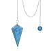 Produktbild AdorabFruit Vorhanden Anhänger Naturstein Clear Crystal Pendulum Turquoises schwarzer Obsidian Rosenquarz 12 Facet Chakra Bead Ended (Metal Color : Turquoise)