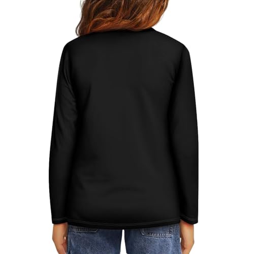 Image of Girls Long Sleeve Shirts Casual Crewneck Soft T-shirts for Girls 3-16 Years Old
