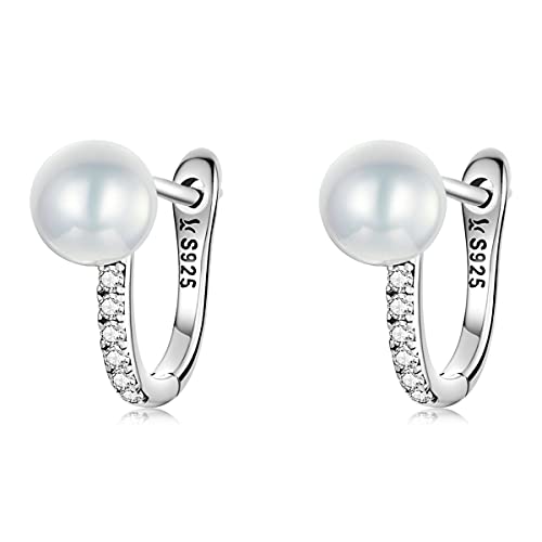 Kerraom Silber Creolen mit Perlen Ohrringe Kleine Creolen Perlenohrringe Sterling Silber 925 Süßwasserperlen Ohrstecker Zirkonia Damenohrringe Perlenohrschmuck Geschenke für Frauen Mädchen Kerraom Silber Creolen mit Perlen Ohrringe Kleine Creolen Perlenohrringe Sterling Silber 925 Süßwasserperlen Ohrstecker Zirkonia Damenohrringe Perlenohrschmuck Geschenke für Frauen Mädchen