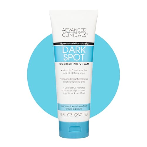Advanced Clinicals Dark Spot Vitamin C Cream For Face, Hand & Body Lotion, Anti Aging Therapeutic Skin Care Moisturizer Lotion Reduces Appearance Of Age Spots, Blotchy Skin, & Wrinkles, Large 8 Fl Oz